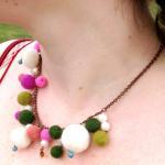 Pink and Green Felt Ball Ne..