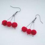 Red Berry Earrings - Needle..