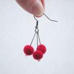 Red Berry Earrings - Needle..