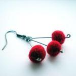 Red Berry Earrings - Needle..