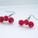 Red Berry Earrings - Needle..