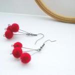 Red Berry Earrings - Needle..