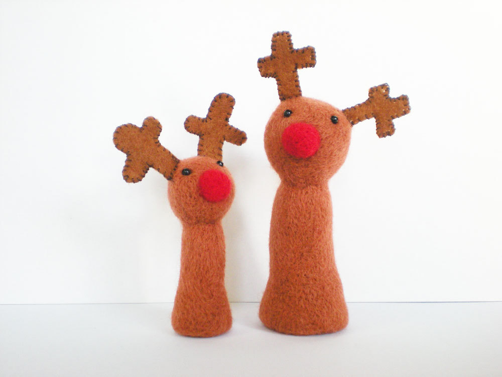 large plush reindeer needle felted christmas decoration large plush reindeer needle felted christmas decoration